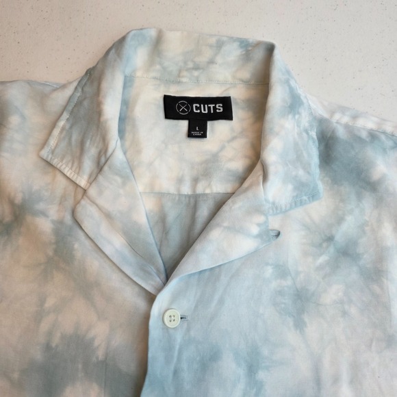 Other - Cuts Hyerloop Tie Dyed Short Sleeve Button Up Shirt Mens L‎ Loop Casual